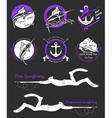 big set of logos badges and icons spearfishing vector image vector image