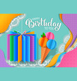 birthday bright banner design made colored paper vector image