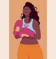 black woman with boxing gloves and tank top vector image vector image