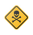 danger warning sign with skull and crossbones vector image