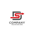 ds letter with arrow logo vector image vector image