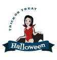 halloween gothic party with vampire girl fun vector image
