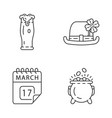 saint patricks day glyph icons set linear icons vector image vector image