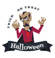 halloween vampire draculas monster in cloak flat vector image