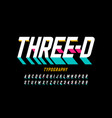 three-dimensional style modern font design vector image vector image