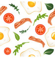 seamless pattern on white background with fried vector image