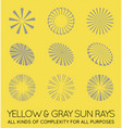 set sunburst rays sun in trendy yellow vector image vector image