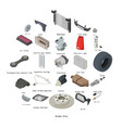 car parts icons set isometric style vector image