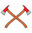 crossed firefighter axes vector image vector image