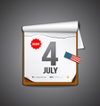 july 4 calendar independence day vector image vector image