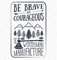 lumberjack vintage label with two axes and trees vector image