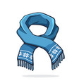 wool winter scarf with snowflake pattern vector image