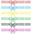 festive bows with ribbons vector image vector image