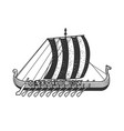 viking ship sketch vector image