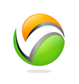 abstract round letter v business logo vector image