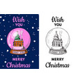 christmas snowball banner new year label poster vector image