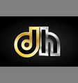 gold silver letter joint logo icon alphabet design vector image