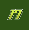 racing number 17 logo design vector image vector image