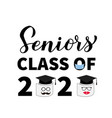 seniors class 2020 lettering with toilet paper vector image