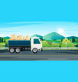 small truck on the highway vector image vector image
