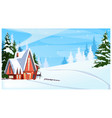 winter landscape with cottage and fir-trees vector image