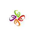 circle people abstract group color logo vector image