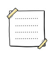 hand drawn paper memo sticky doodle vector image