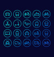 transport line icons set vector image vector image
