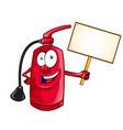 cartoon character fire extinguisher vector image vector image