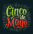 cinco de mayo lettering color vintage vector image