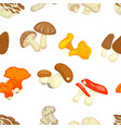 mushrooms isolated flat seamless pattern vector image