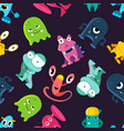ugly but cute funny monsters seamless vector image