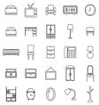 bedroom line icons on white background vector image