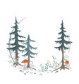 forest wreath frame design for cards card vector image vector image