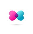 heart symbol butterfly logo icon design template vector image vector image
