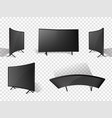 realistic modern television set lcd display vector image