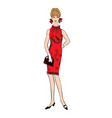 stylish woman fashion dressed girl 1960s style vector image vector image