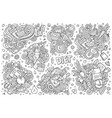 doodles cartoon set of diet food vector image vector image