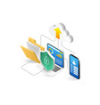 isometric flat 3d concept of smartphone vector image vector image