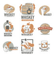 whiskey production alcohol aged in oak label vector image