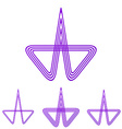 purple line research logo design set vector image vector image