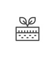 plant and soil line icon vector image