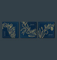 set of abstract luxury golden square cards vector image vector image