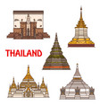 thai travel landmark icons buddhist temple vector image vector image