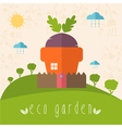 concept of garden pot with vegetables vector image