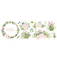 wreaths botanical collection wild and garden vector image
