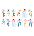 characters in different sleeping poses vector image