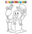 coloring book snowman topic 4 vector image vector image
