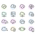 set computer cloud line icons - data vector image vector image