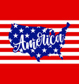 america - usa flag in united states map shape vector image